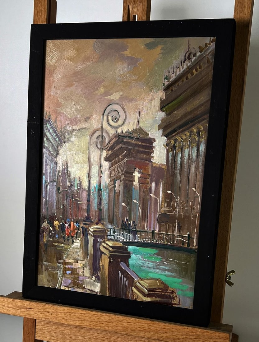 Oil painting Sunset over the city center Yuriy Suprunchuk - 2