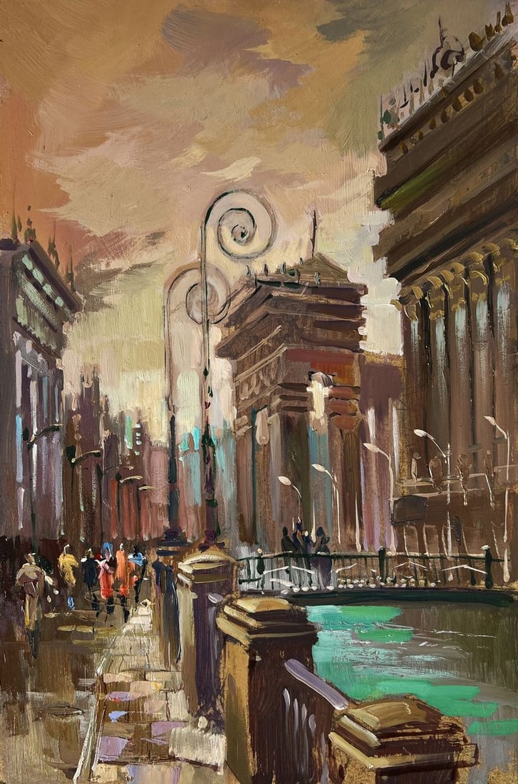 Oil painting Sunset over the city center Yuriy Suprunchuk - 3