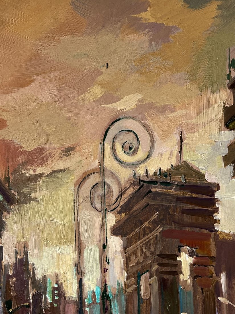 Oil painting Sunset over the city center Yuriy Suprunchuk - 4