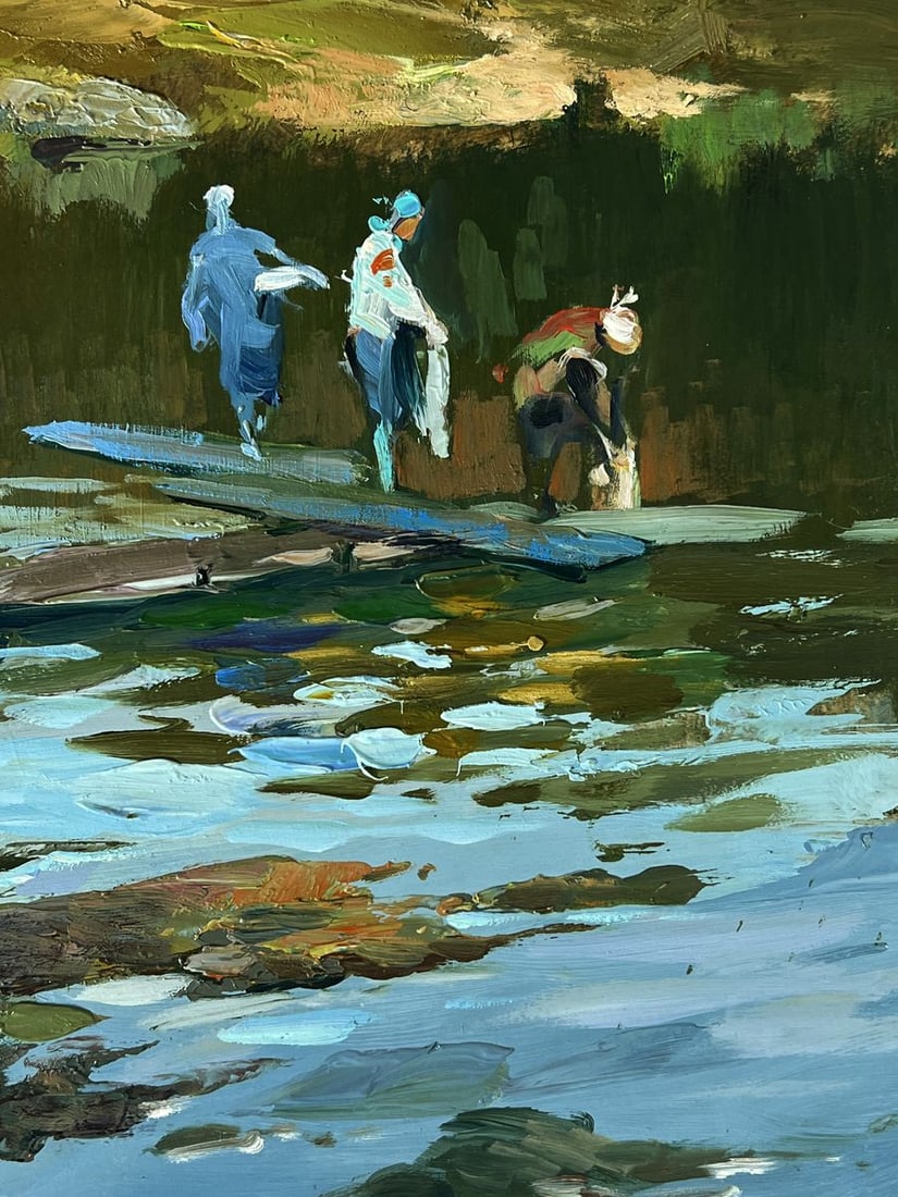 Oil painting They fill buckets at the lake Yuriy Suprunchuk - 9