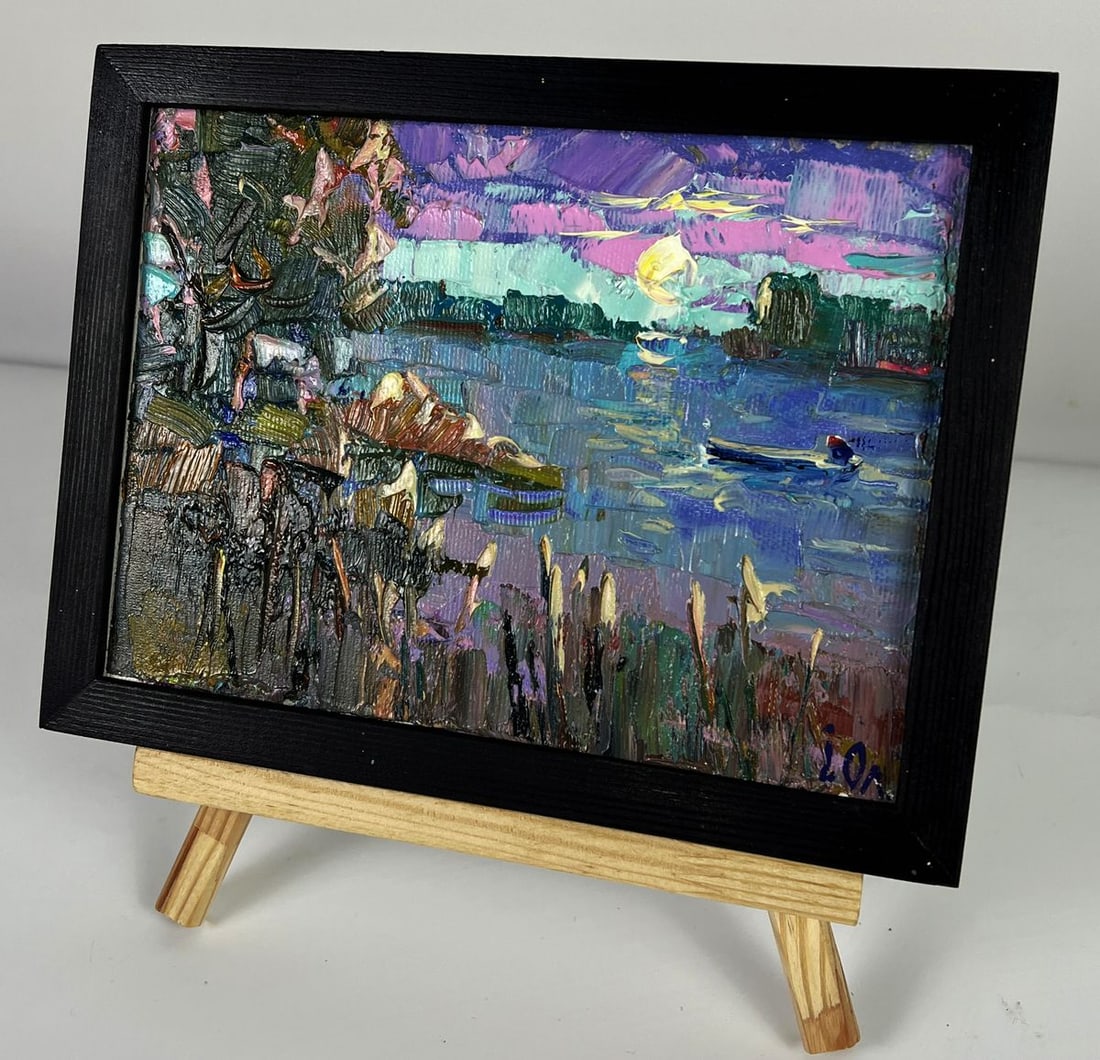 Oil painting Evening freshness by the river Oleksiy Ivanyuk - 2