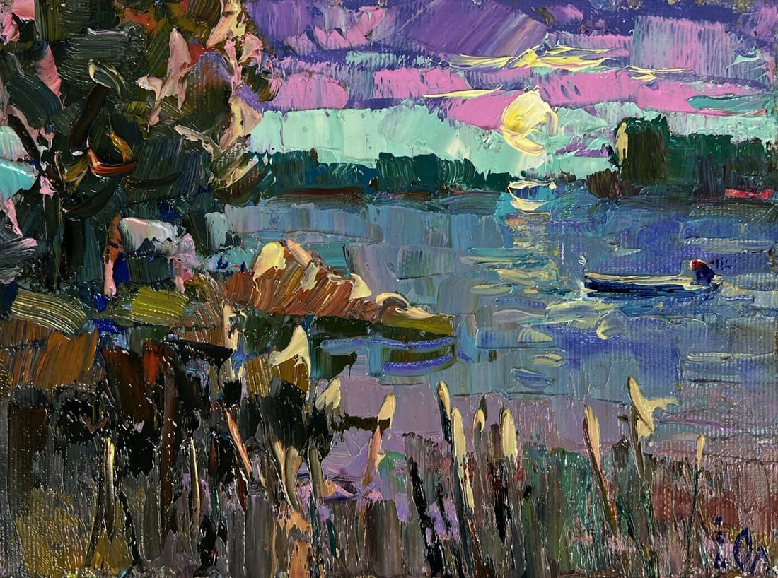 Oil painting Evening freshness by the river Oleksiy Ivanyuk - 3