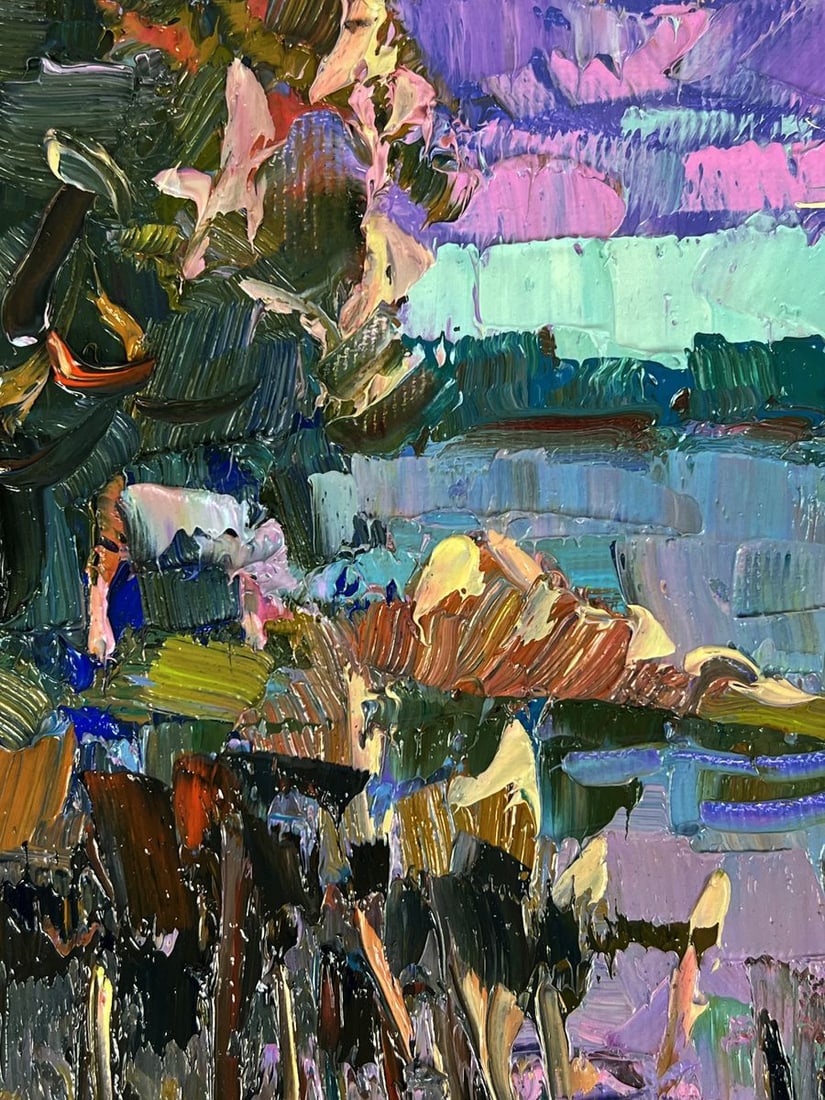 Oil painting Evening freshness by the river Oleksiy Ivanyuk - 4
