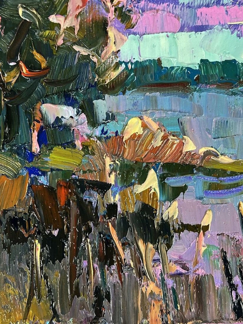 Oil painting Evening freshness by the river Oleksiy Ivanyuk - 5