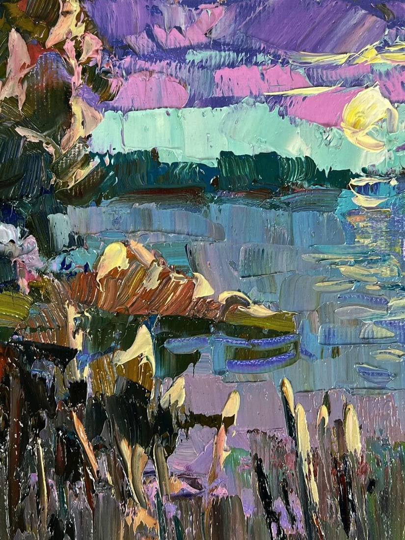 Oil painting Evening freshness by the river Oleksiy Ivanyuk - 6