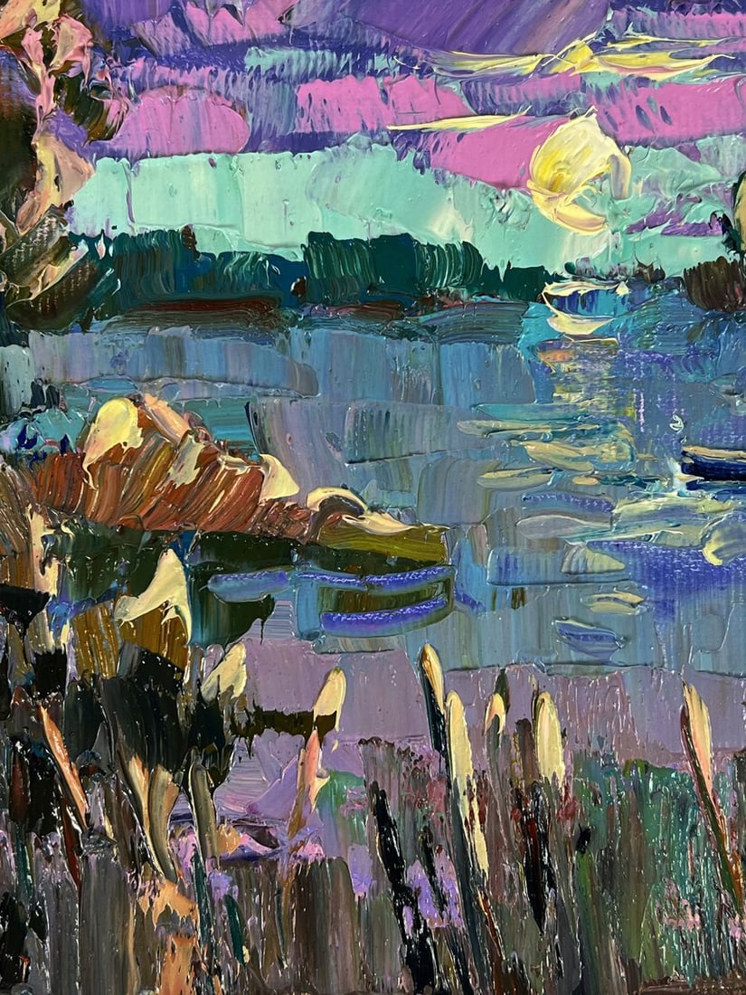 Oil painting Evening freshness by the river Oleksiy Ivanyuk - 7
