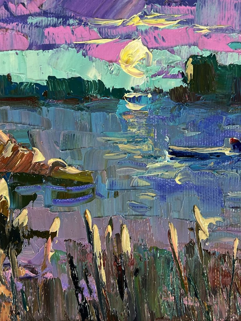 Oil painting Evening freshness by the river Oleksiy Ivanyuk - 8