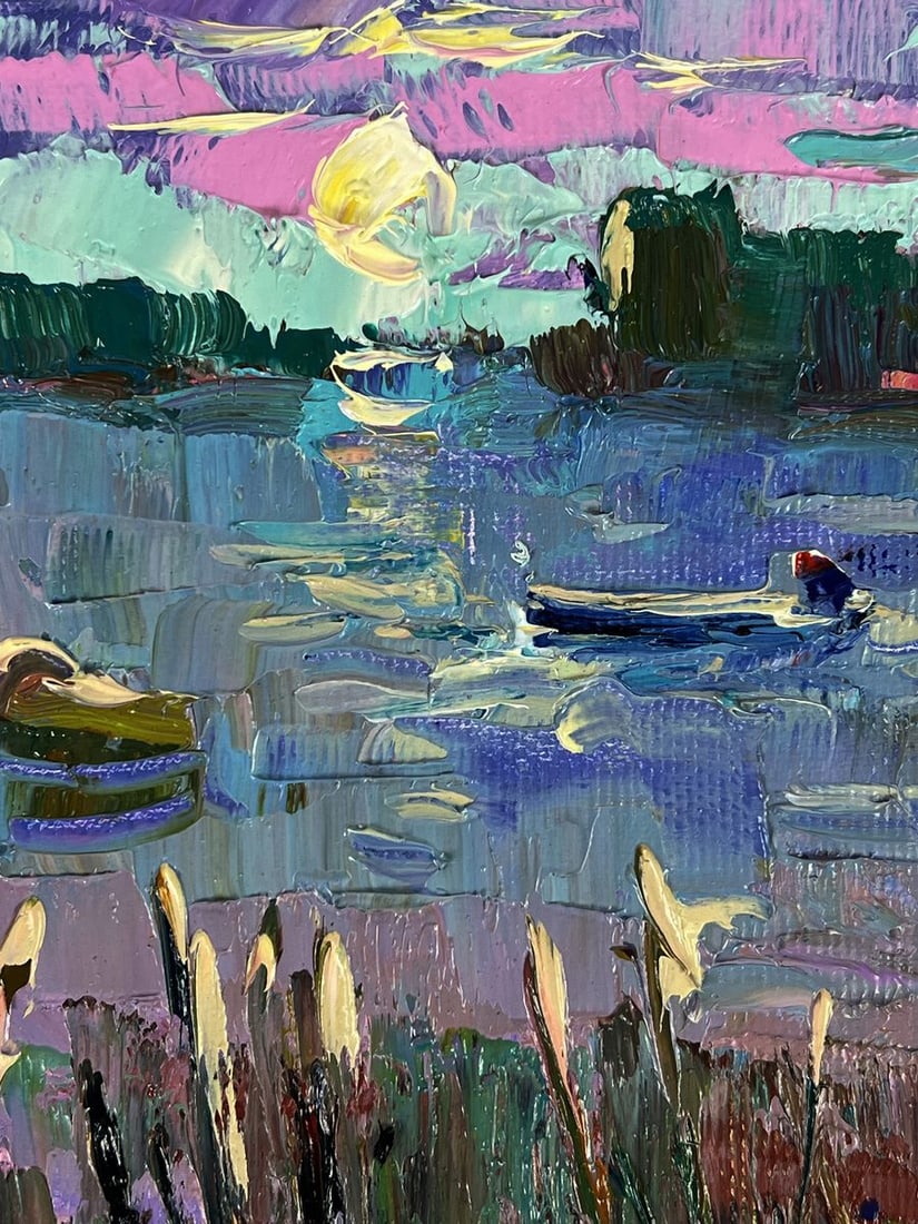 Oil painting Evening freshness by the river Oleksiy Ivanyuk - 9