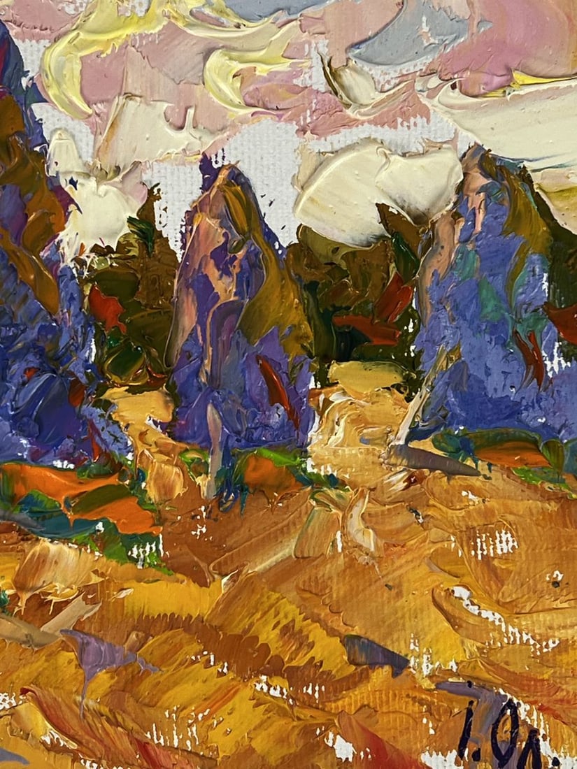 Oil painting Fresh haystacks in the field Oleksiy Ivanyuk - 10