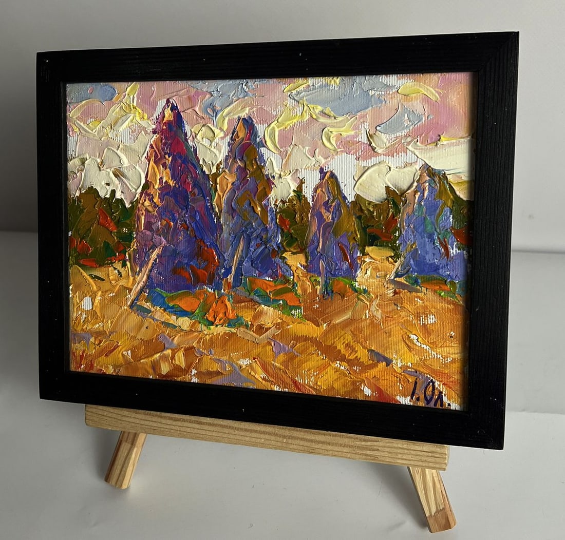 Oil painting Fresh haystacks in the field Oleksiy Ivanyuk - 2