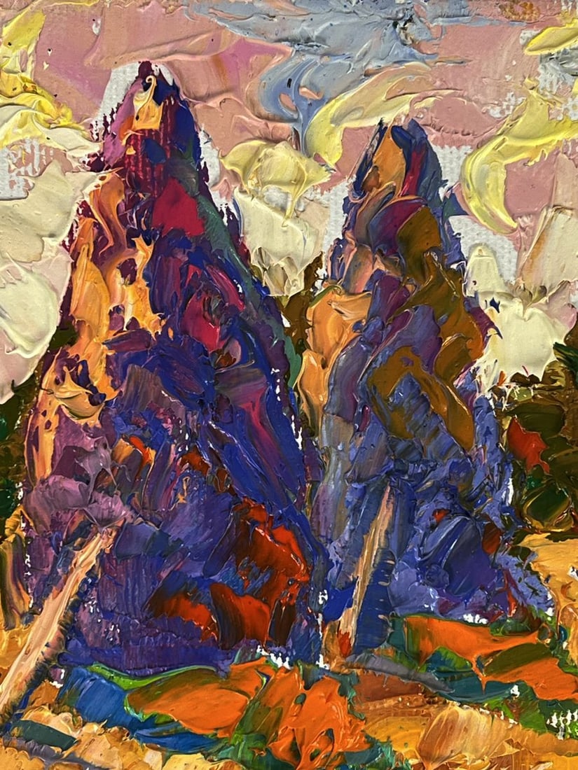 Oil painting Fresh haystacks in the field Oleksiy Ivanyuk - 4