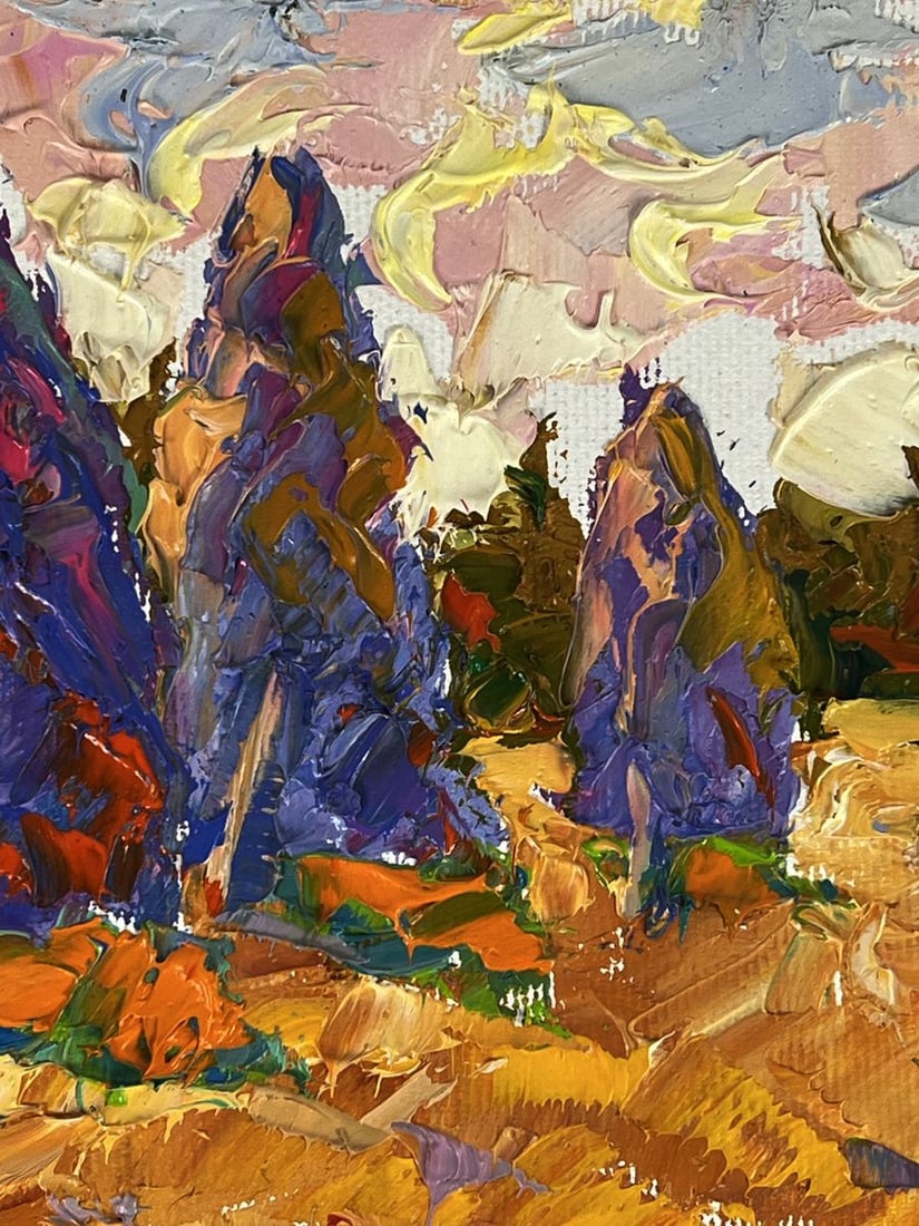 Oil painting Fresh haystacks in the field Oleksiy Ivanyuk - 6