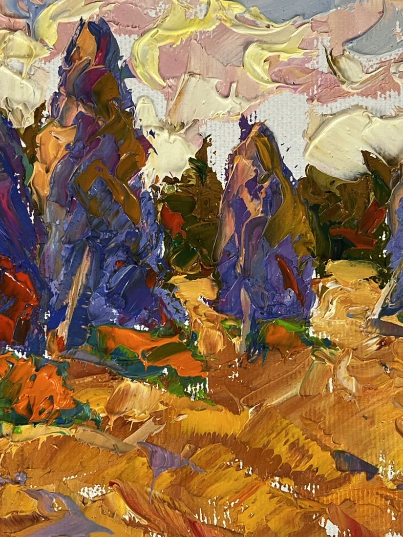 Oil painting Fresh haystacks in the field Oleksiy Ivanyuk - 7