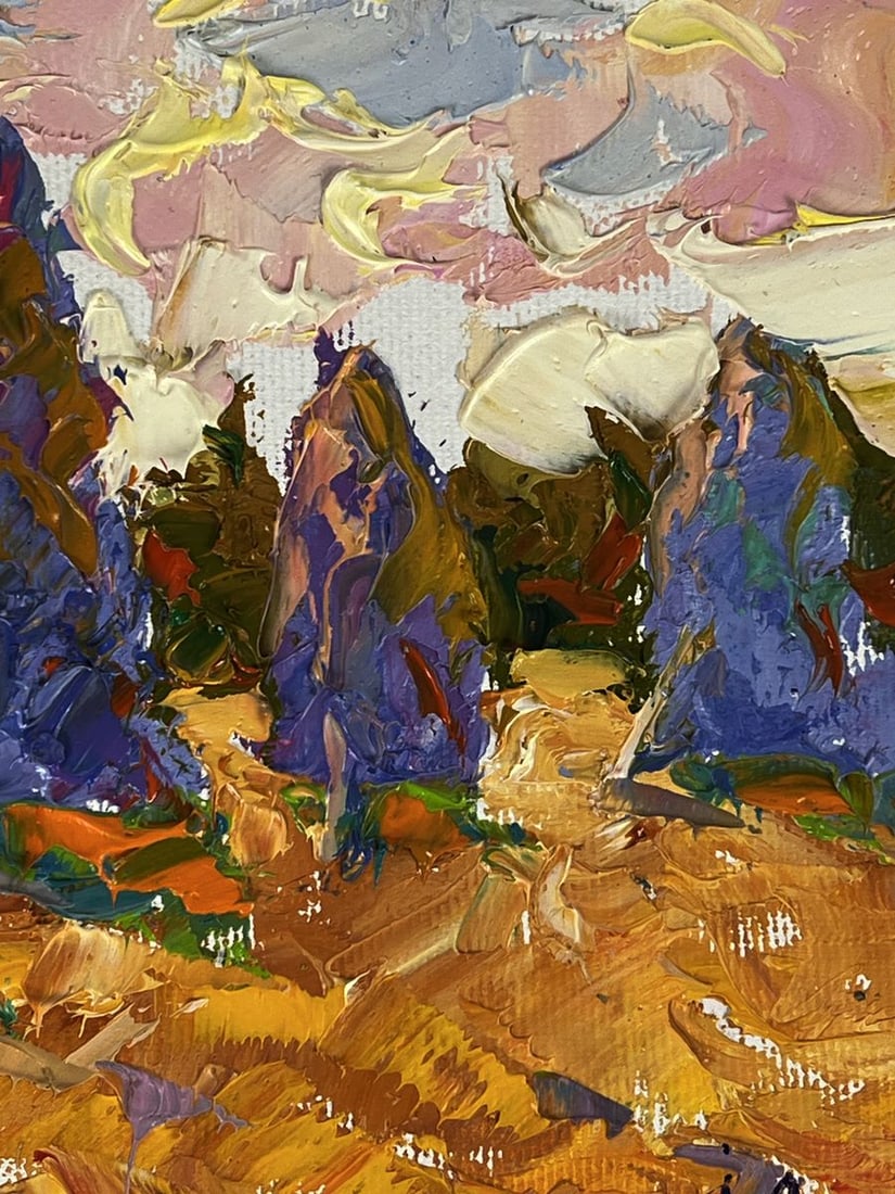 Oil painting Fresh haystacks in the field Oleksiy Ivanyuk - 9
