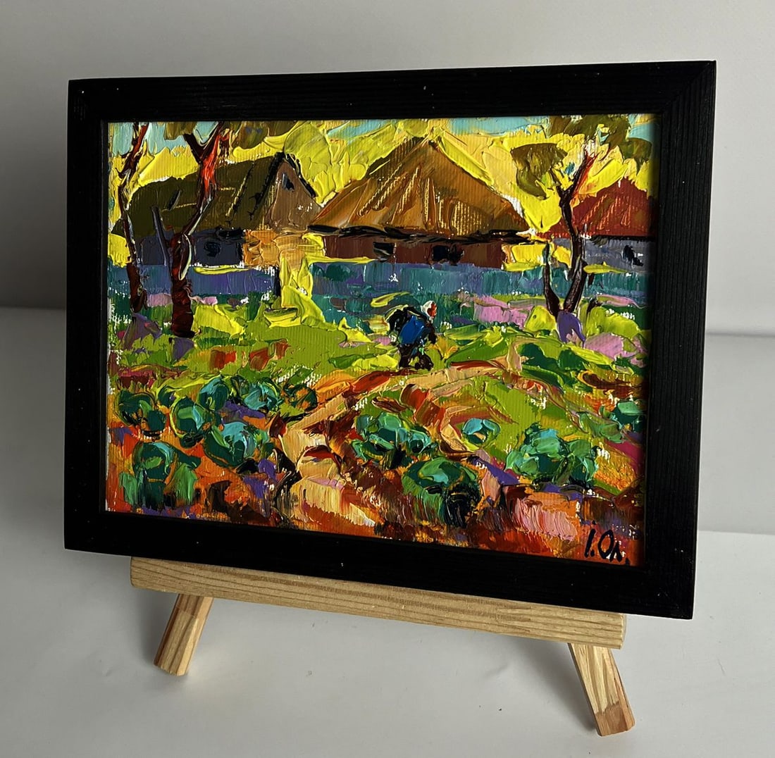Oil painting Autumn evening in the village Oleksiy Ivanyuk - 2