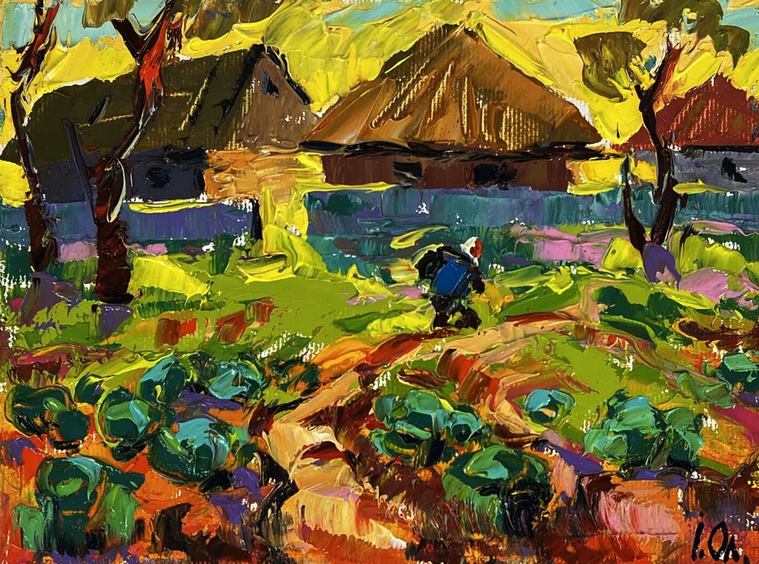 Oil painting Autumn evening in the village Oleksiy Ivanyuk - 3