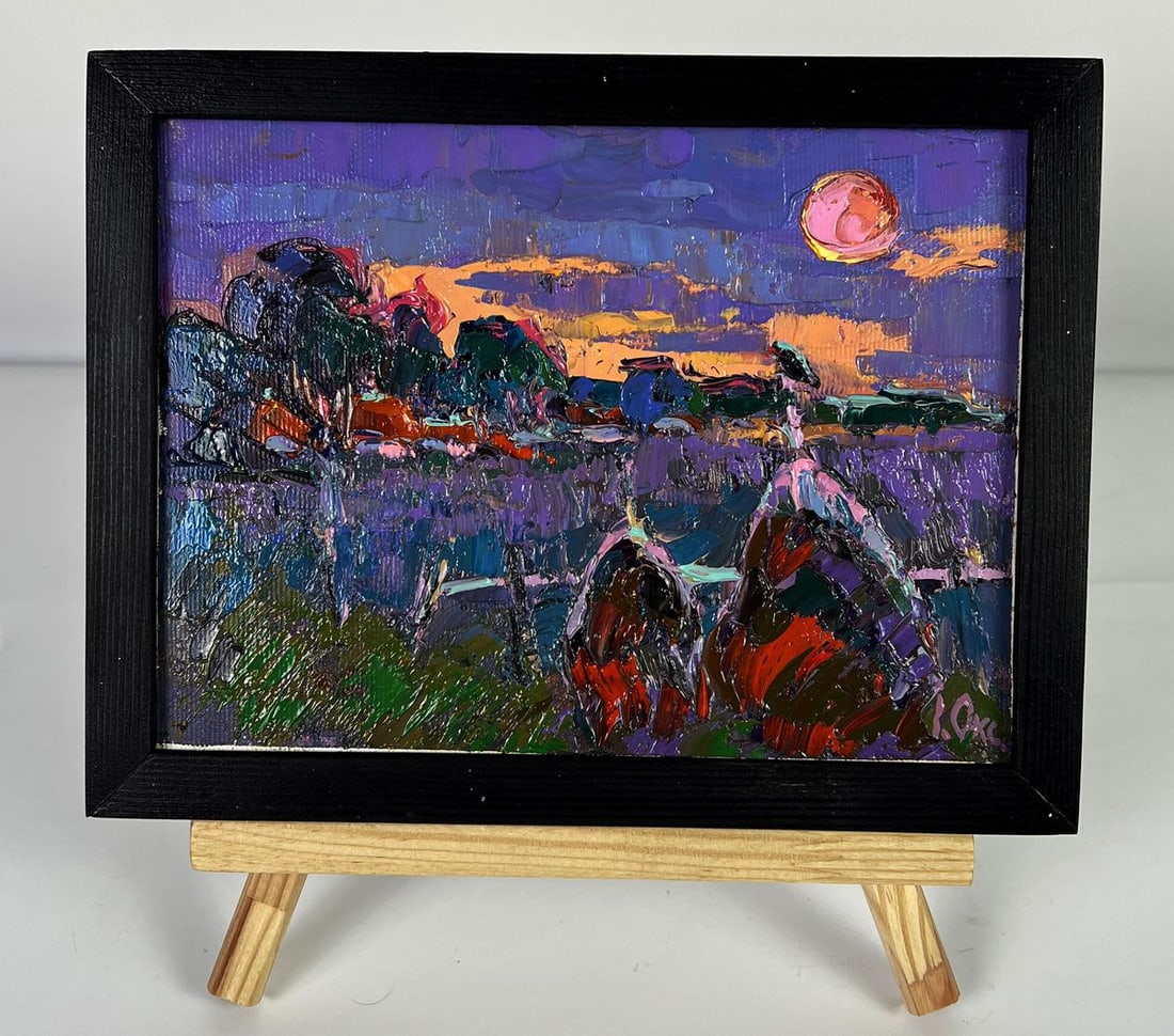 Oil painting The moon illuminates the field Oksana Ivanyuk: Title: Oil painting The moon illuminates the field Oksana Ivanyuk Description: No.AAA6202*** ABOUT THIS PAINTING **** TITLE: "The moon illuminates the field"* ARTISTS: Oksana Ivanyuk* SIZE: 15x20 cm/5