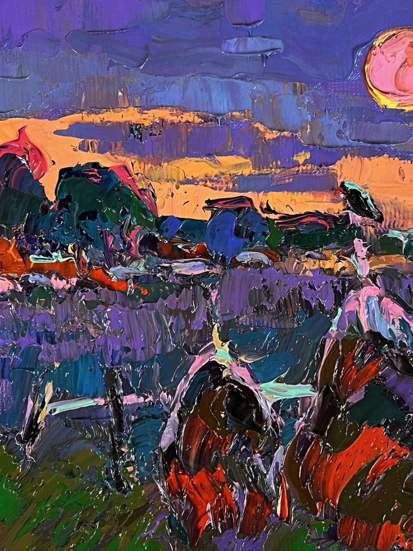 Oil painting The moon illuminates the field Oksana Ivanyuk - 7