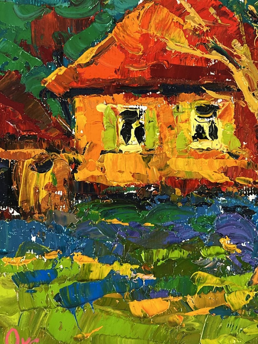 Oil painting Warm Evening in the Village Oksana Ivanyuk - 4