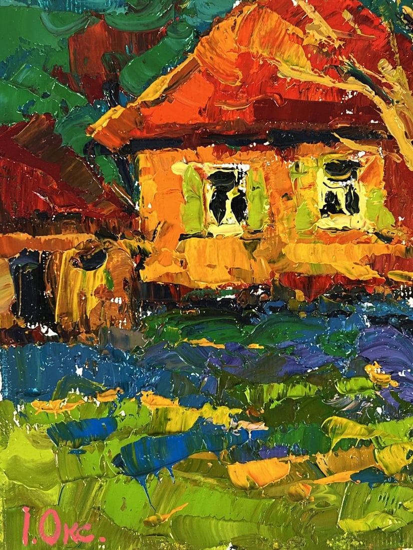 Oil painting Warm Evening in the Village Oksana Ivanyuk - 5