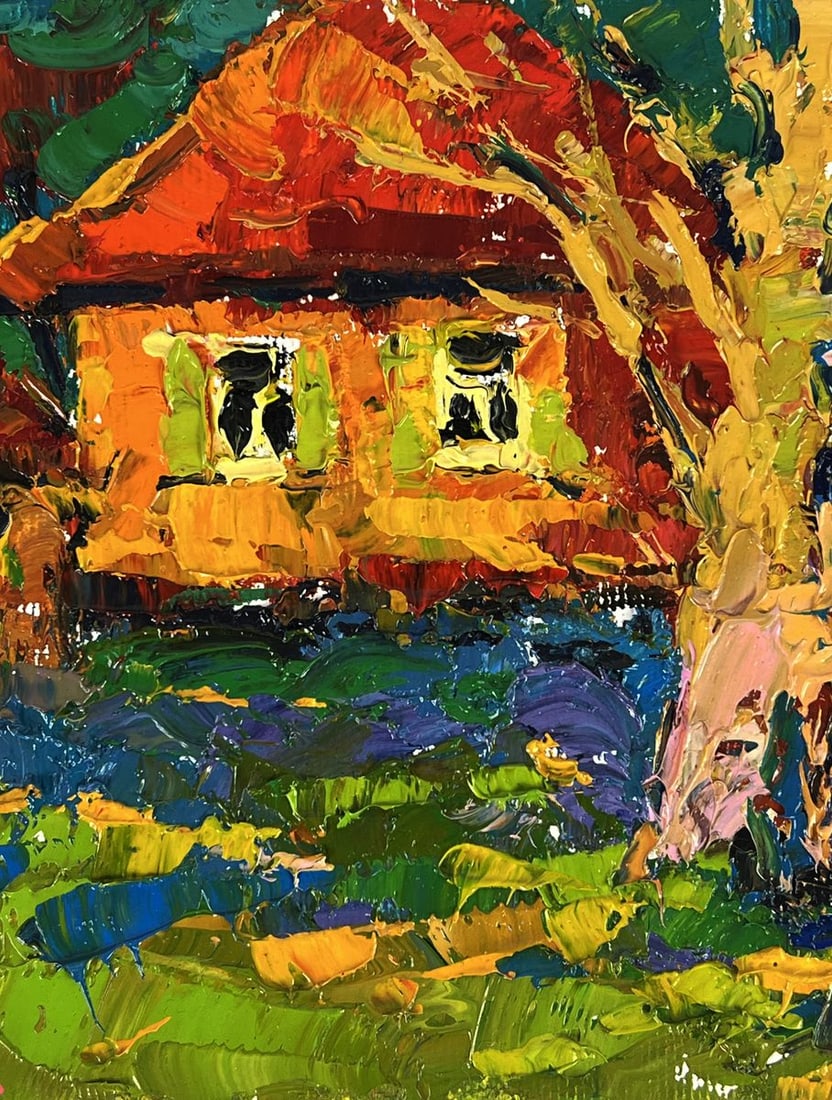 Oil painting Warm Evening in the Village Oksana Ivanyuk - 6