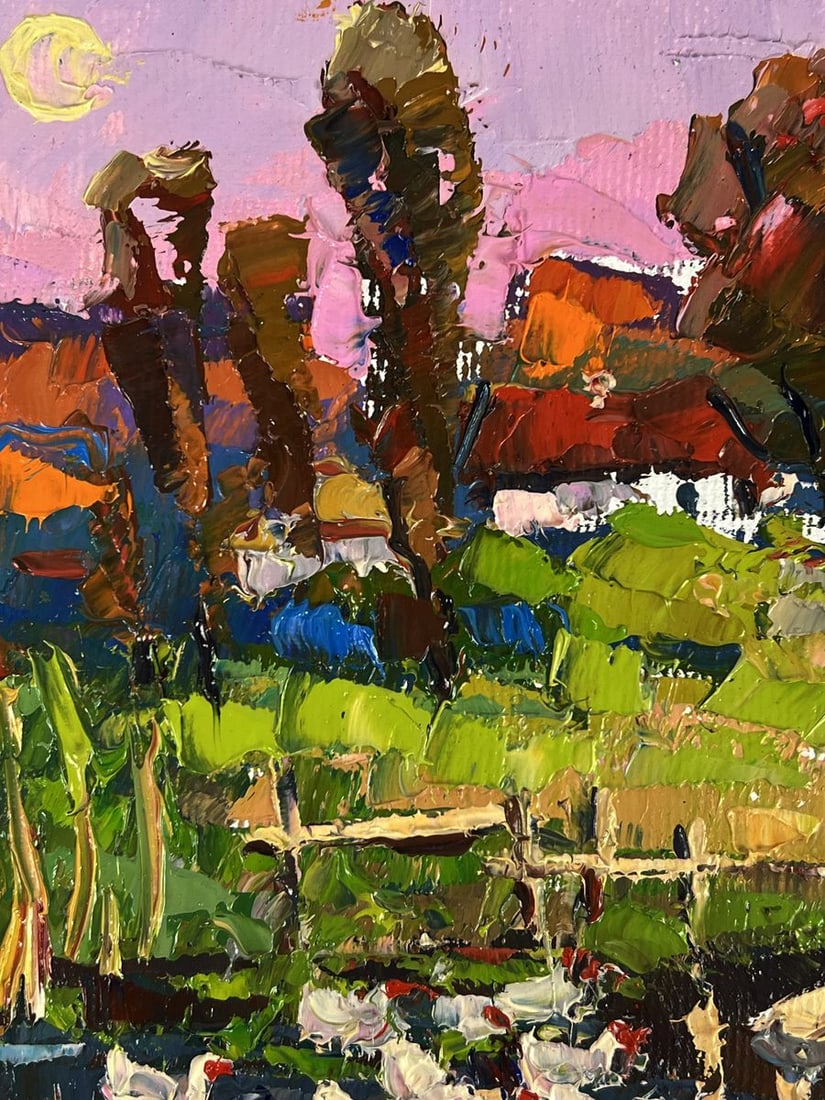 Oil painting Ducks are swimming by the river Oksana Ivanyuk - 4