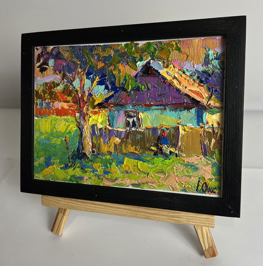 Oil painting In the evening in the yard Oksana Ivanyuk - 2