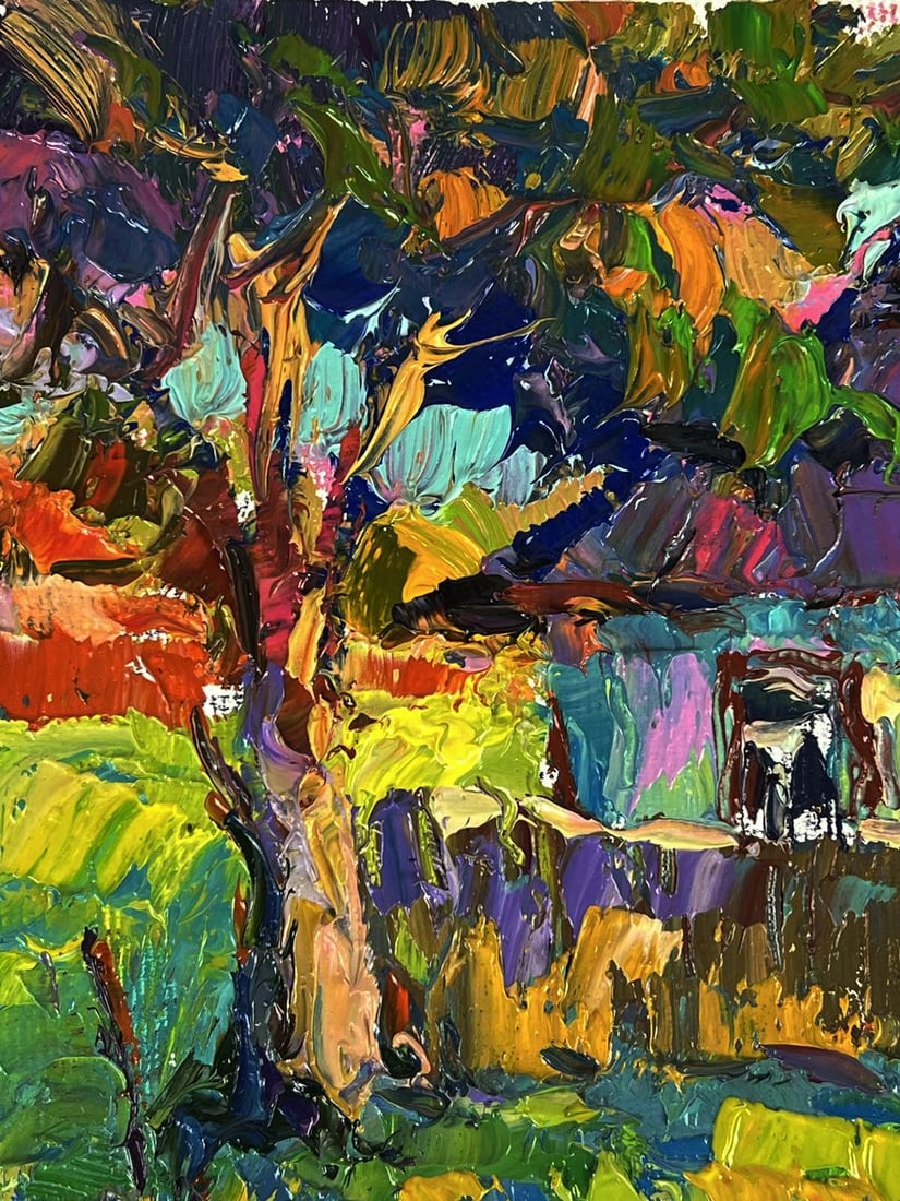 Oil painting In the evening in the yard Oksana Ivanyuk - 4