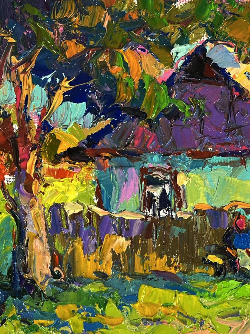 Oil painting In the evening in the yard Oksana Ivanyuk - 6