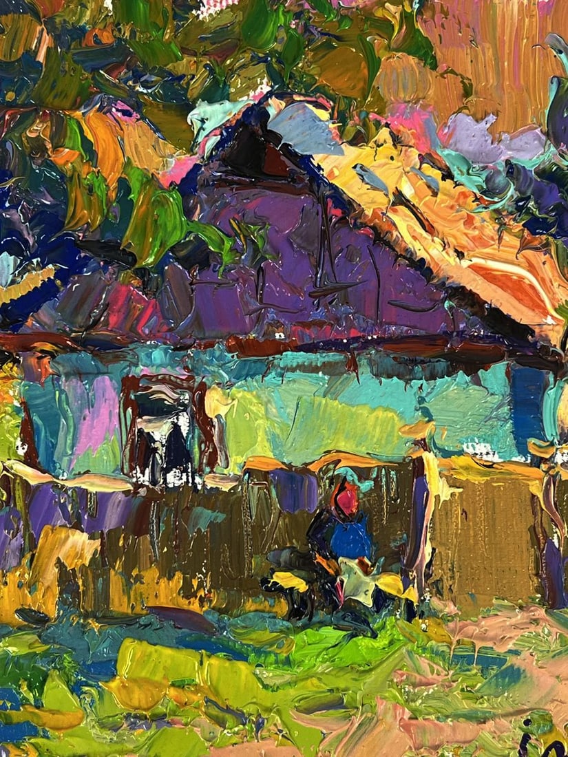 Oil painting In the evening in the yard Oksana Ivanyuk - 8