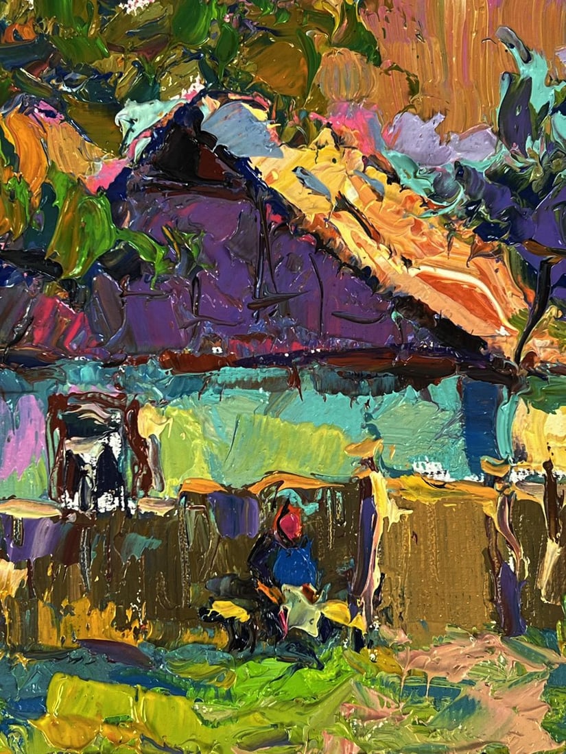 Oil painting In the evening in the yard Oksana Ivanyuk - 9