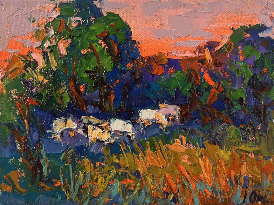 Oil painting Forest evening Oksana Ivanyuk - 3