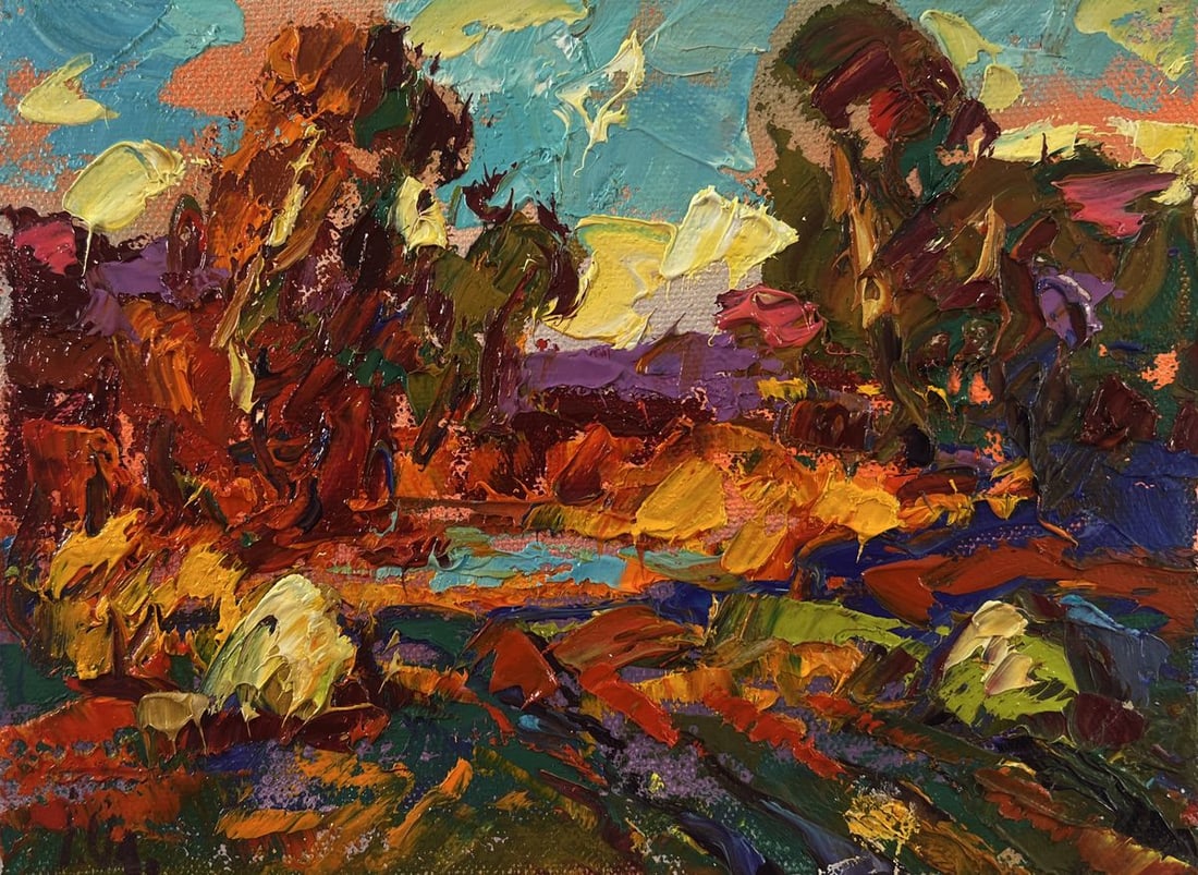 Oil painting Autumn evening Oleksiy Ivanyuk - 3