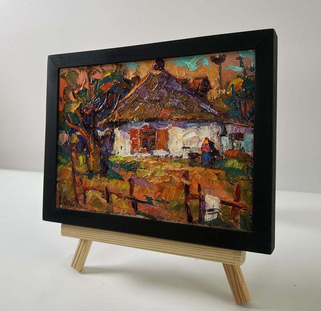 Oil painting Evening in the yard Oksana Ivanyuk - 2