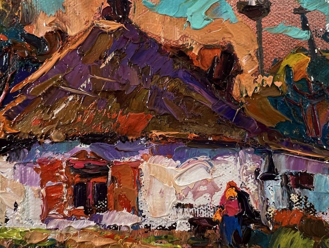 Oil painting Evening in the yard Oksana Ivanyuk - 4