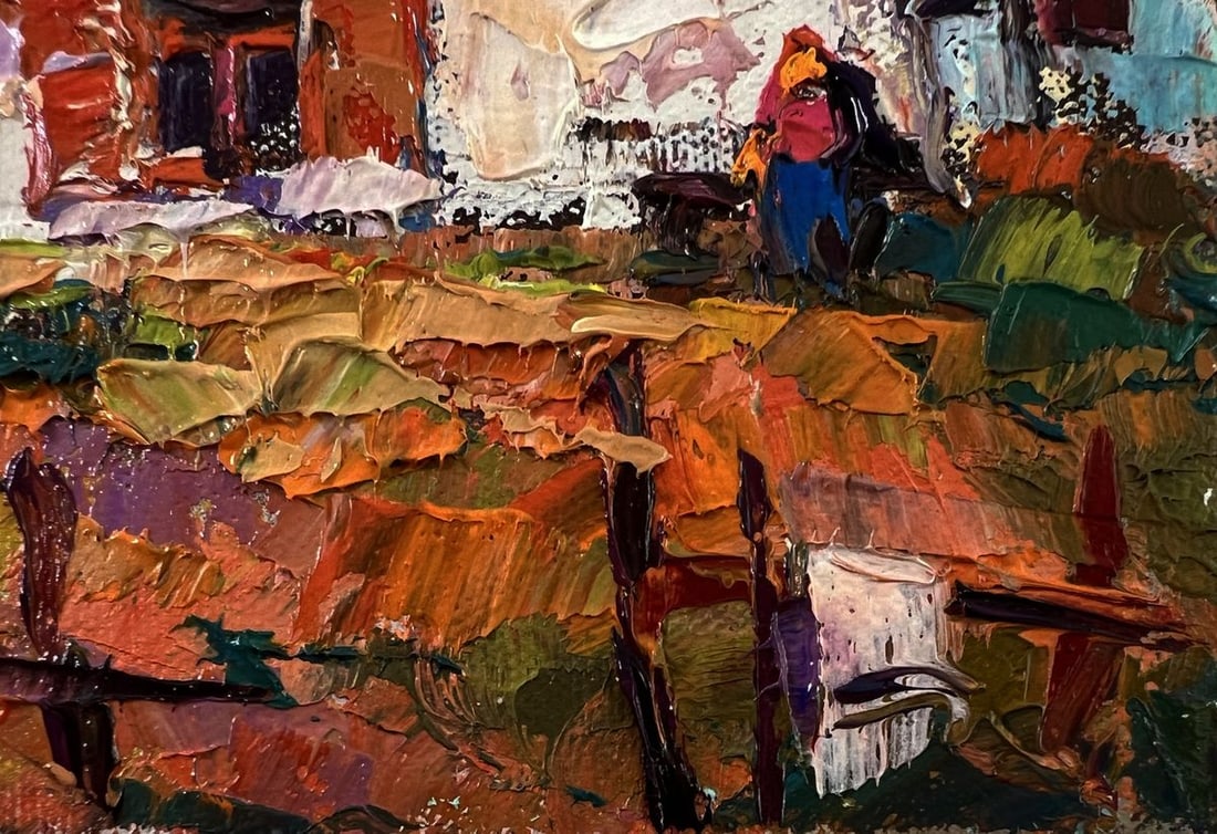 Oil painting Evening in the yard Oksana Ivanyuk - 5