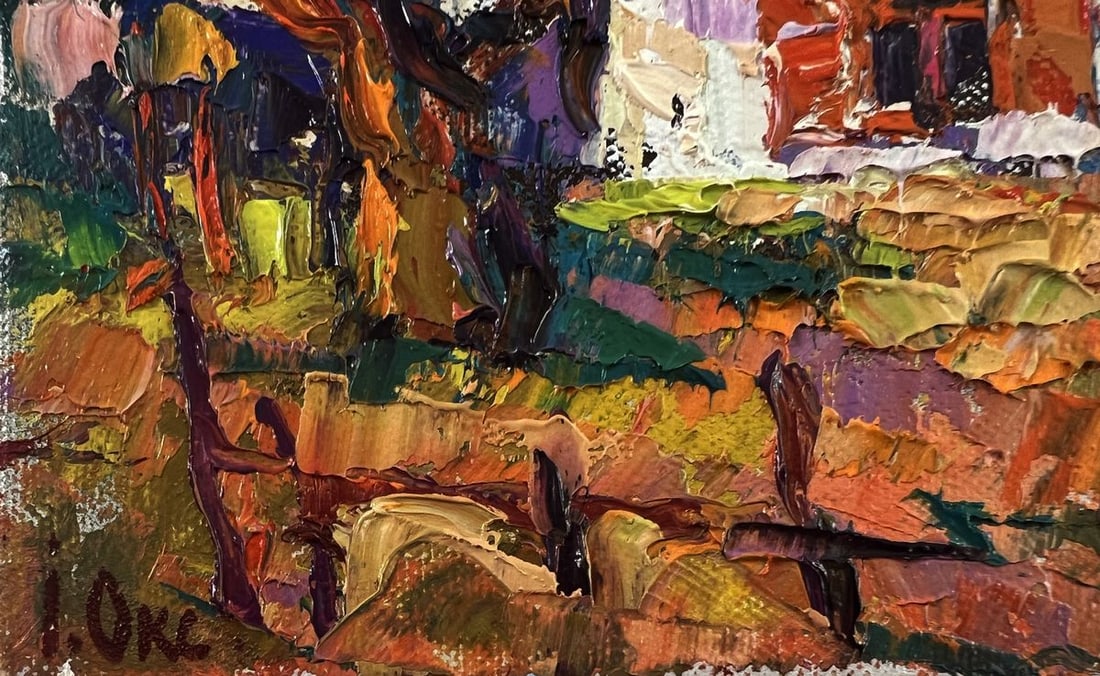 Oil painting Evening in the yard Oksana Ivanyuk - 6