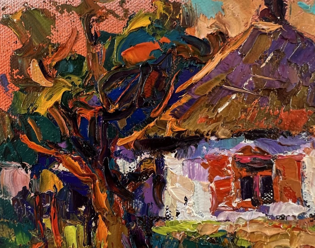 Oil painting Evening in the yard Oksana Ivanyuk - 7