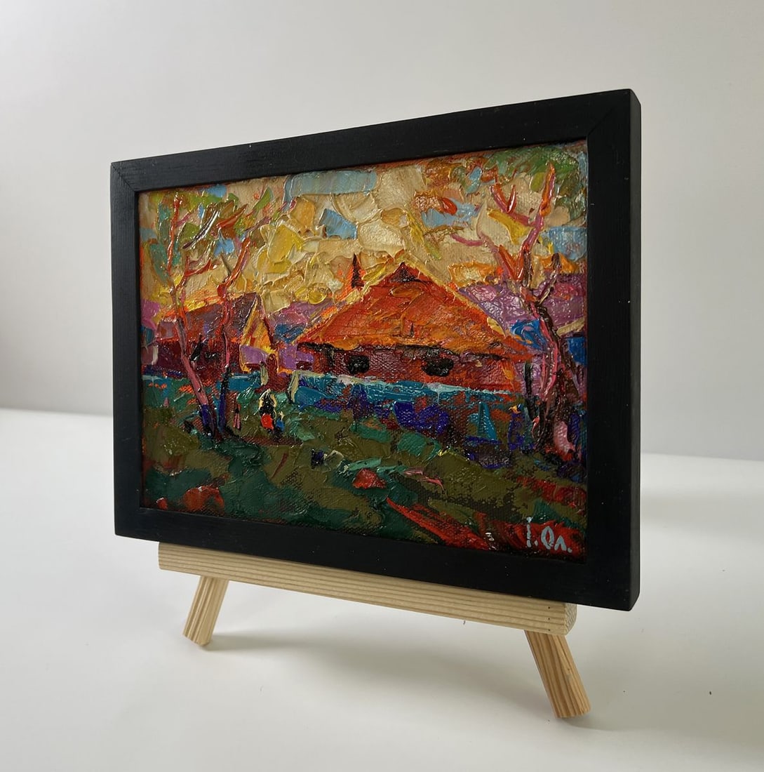 Oil painting Sunset village glow Oleksiy Ivanyuk - 2