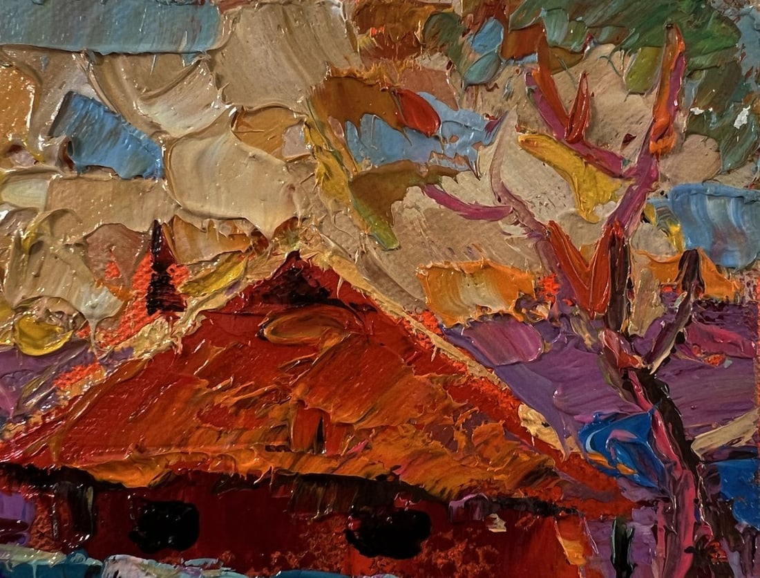 Oil painting Sunset village glow Oleksiy Ivanyuk - 4