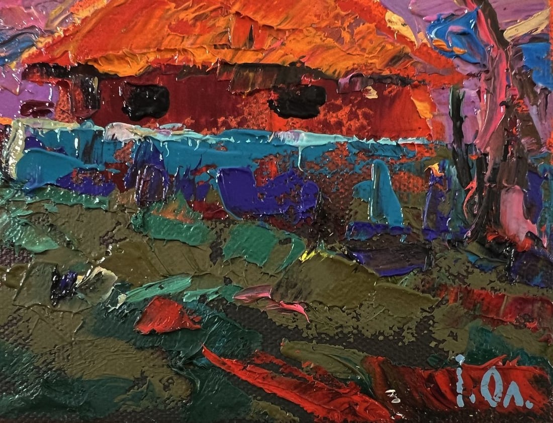 Oil painting Sunset village glow Oleksiy Ivanyuk - 5