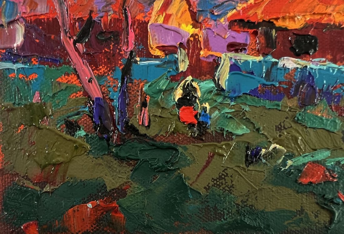 Oil painting Sunset village glow Oleksiy Ivanyuk - 6