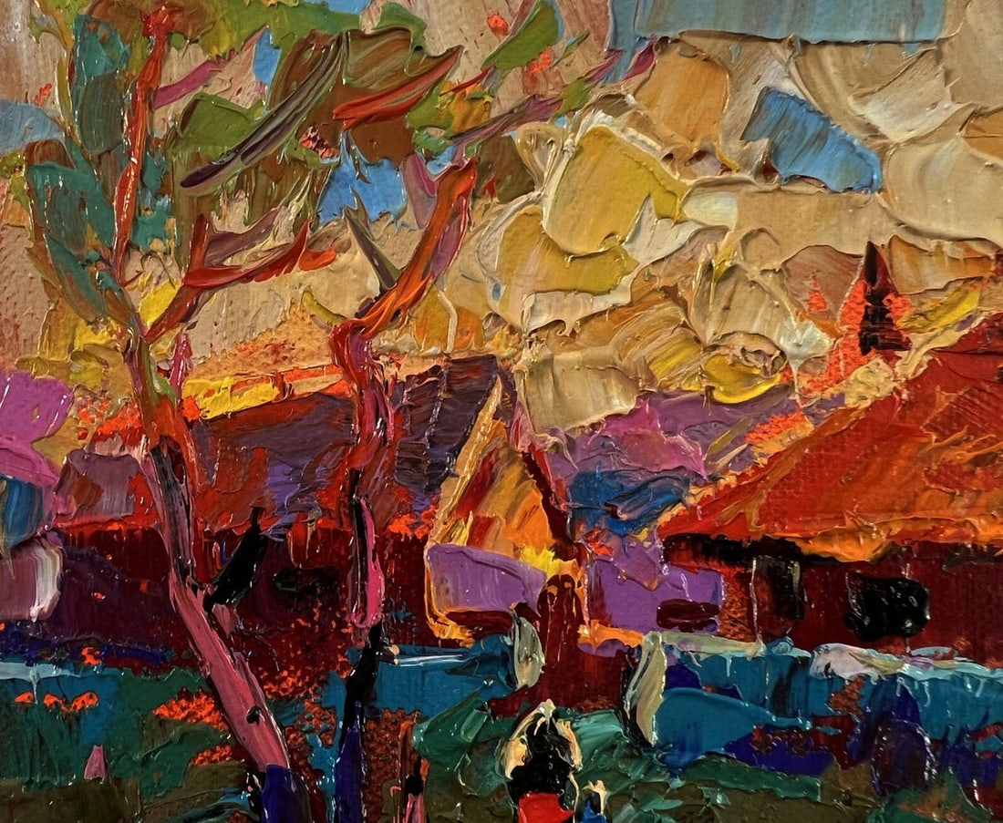 Oil painting Sunset village glow Oleksiy Ivanyuk - 7