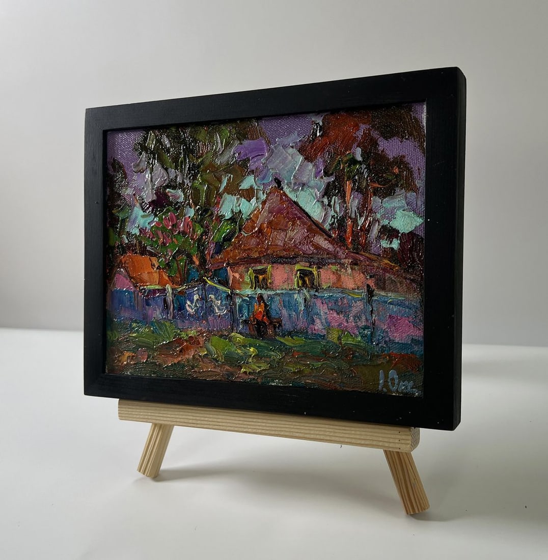 Oil painting Rural evening in the yard Oksana Ivanyuk - 2