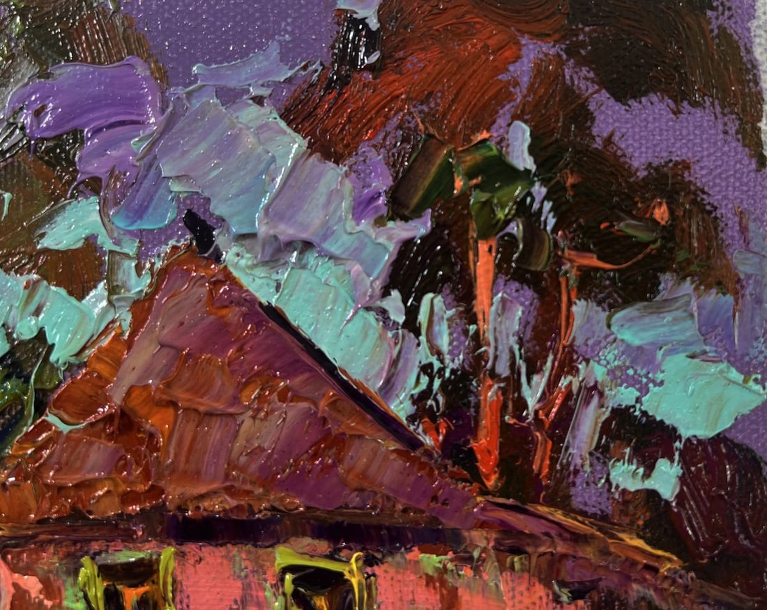 Oil painting Rural evening in the yard Oksana Ivanyuk - 4