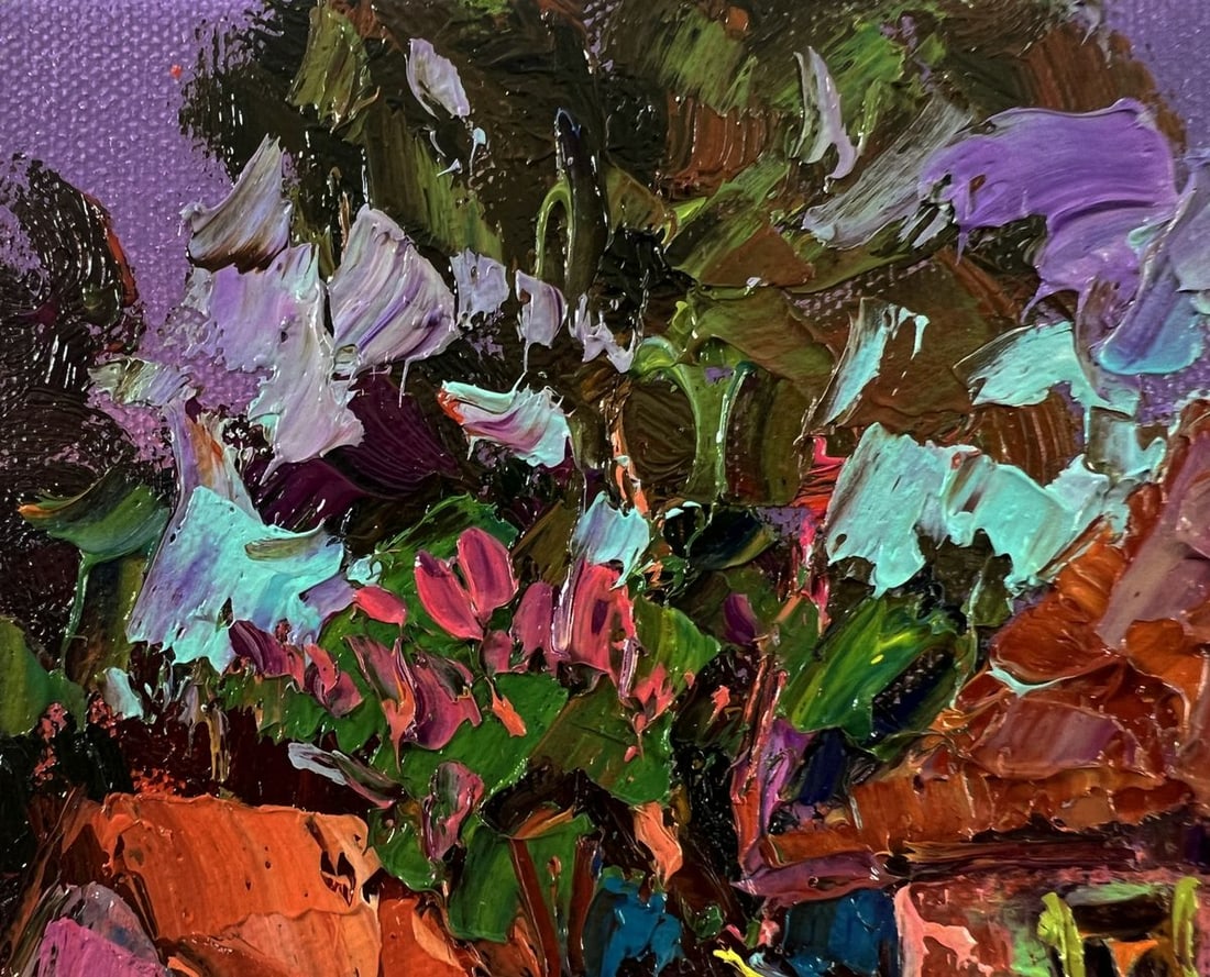 Oil painting Rural evening in the yard Oksana Ivanyuk - 7