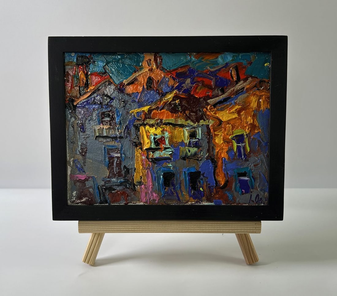 Oil painting The city in night lights Oleksiy Ivanyuk (1 of 8)