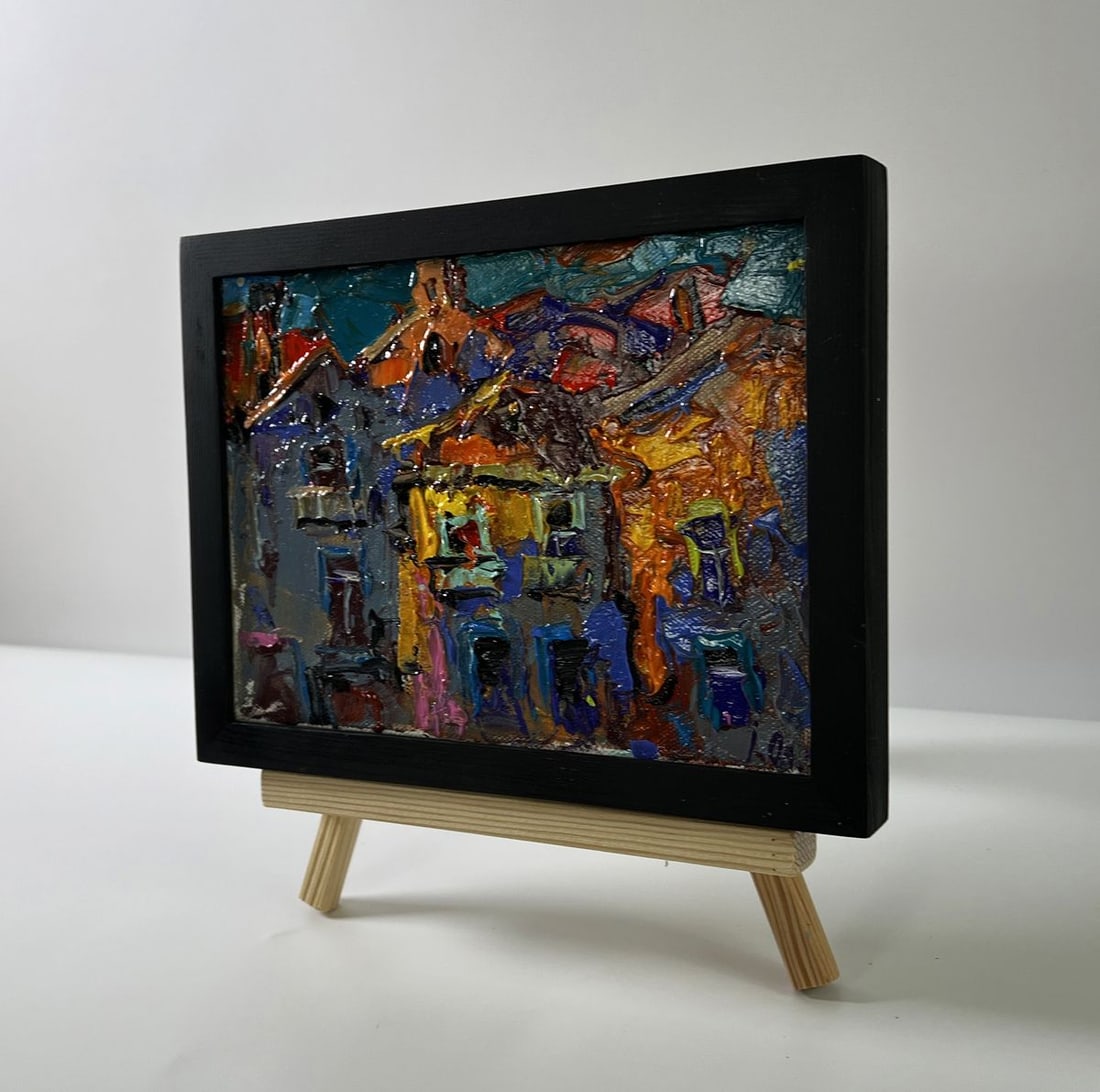 Oil painting The city in night lights Oleksiy Ivanyuk - 2