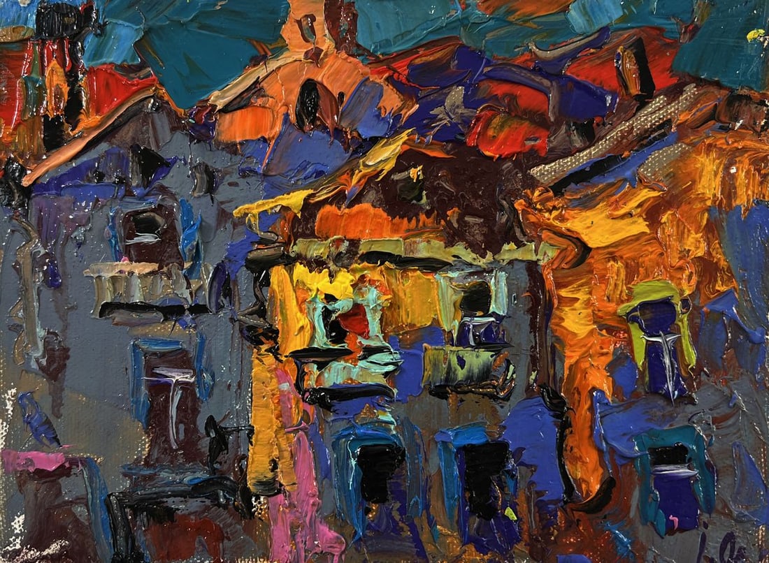 Oil painting The city in night lights Oleksiy Ivanyuk - 3