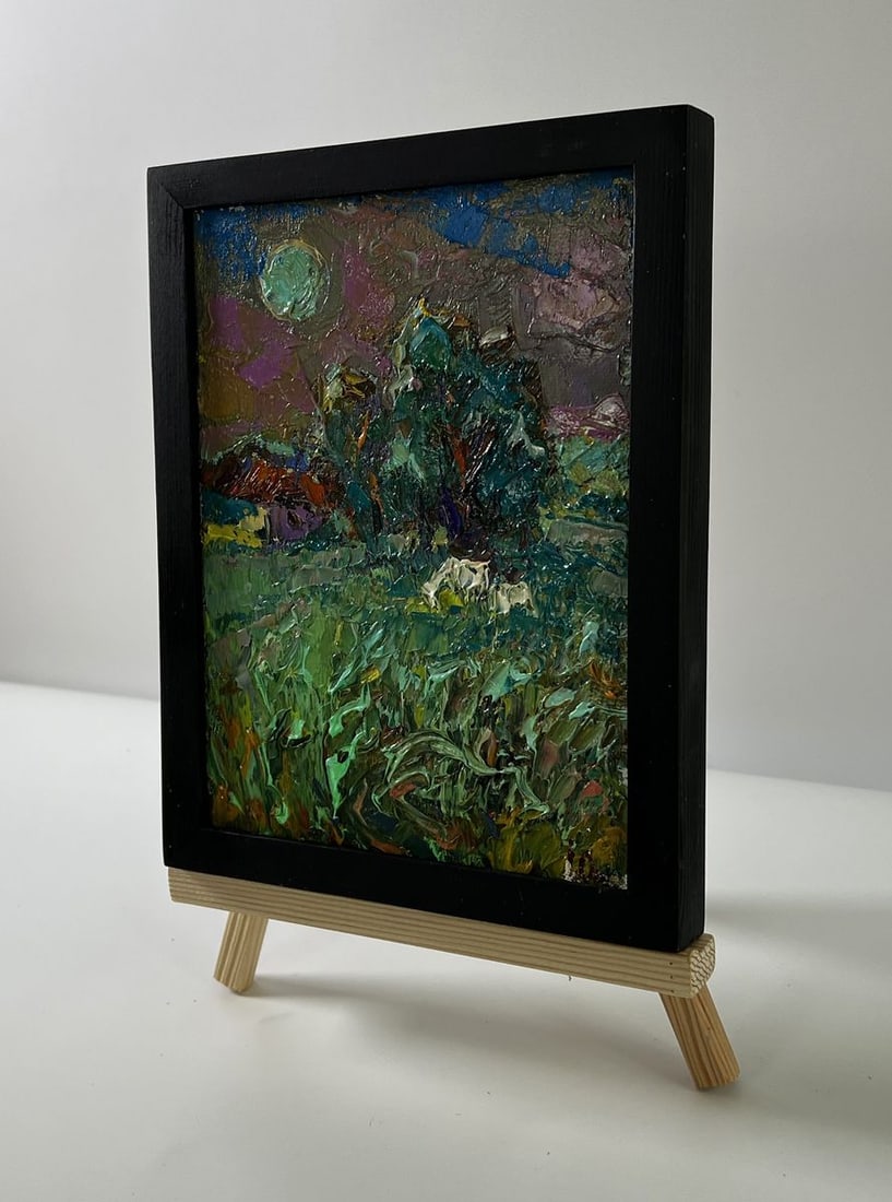 Oil painting The moon shines over the field Oleksiy Ivanyuk - 2